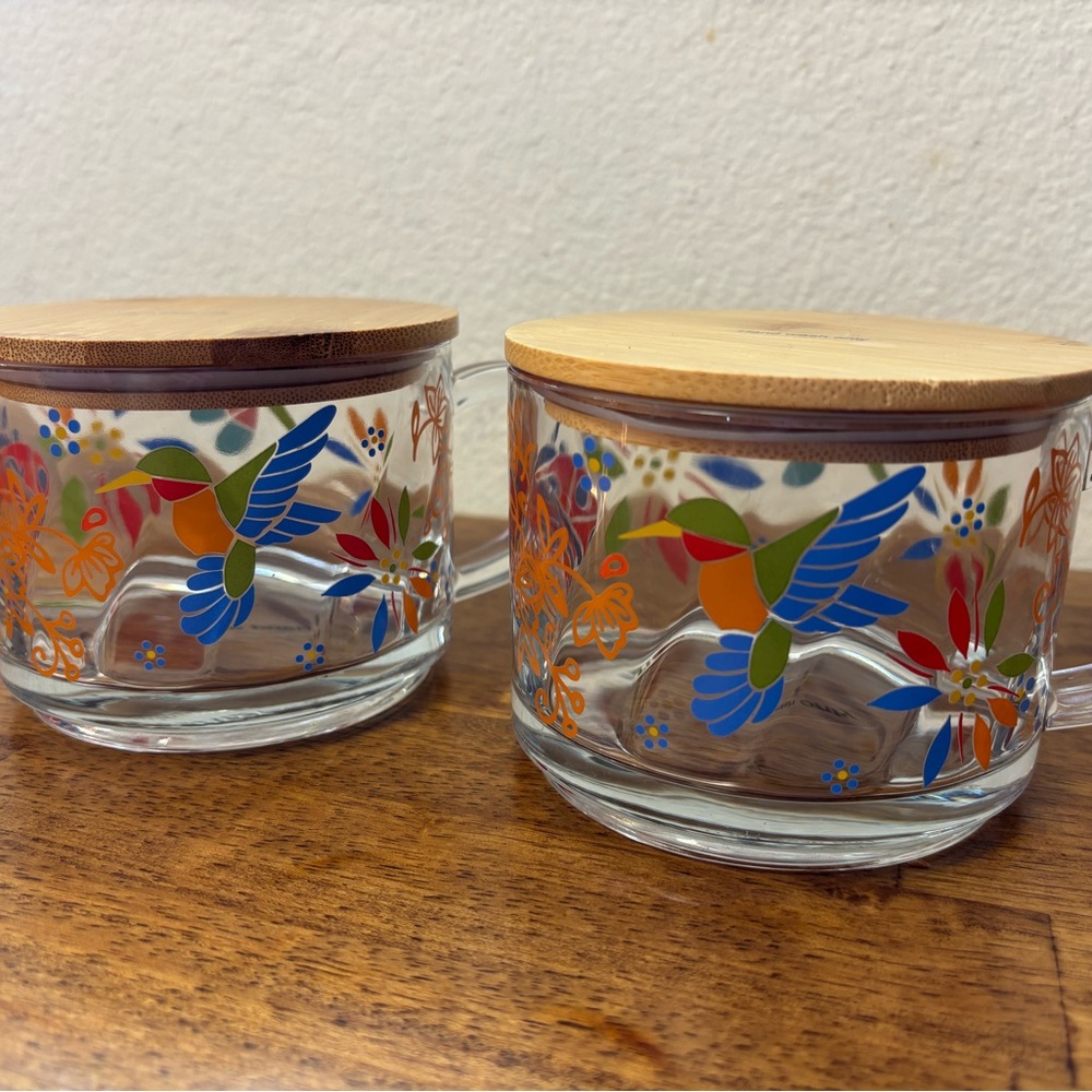Colorful Hummingbird Glass Jars with Lid